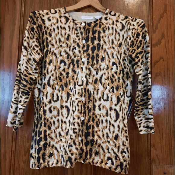 RARE Marshall Fields Cardigan Animal Print Silk/Nylon - Picture 4 of 10